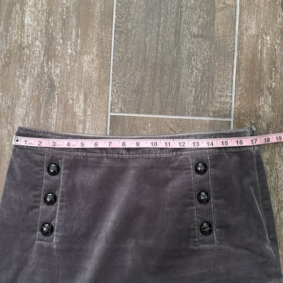 Banana Republic Vintage Velvet Grey Mini Skirt Holiday 08 Collection Sz 12 - Picture 9 of 10